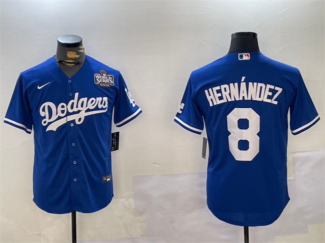 Men's Los Angeles Dodgers #8 Enrique Hernández Royal 2024 World Series Cool Base Stitched Baseball Jersey Men's Los Angeles Dodgers #8 Enrique Hernández Royal 2024 World Series Cool Base Stitched Baseball Jersey